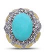 Turquoise and Diamond Flower Ring Sale