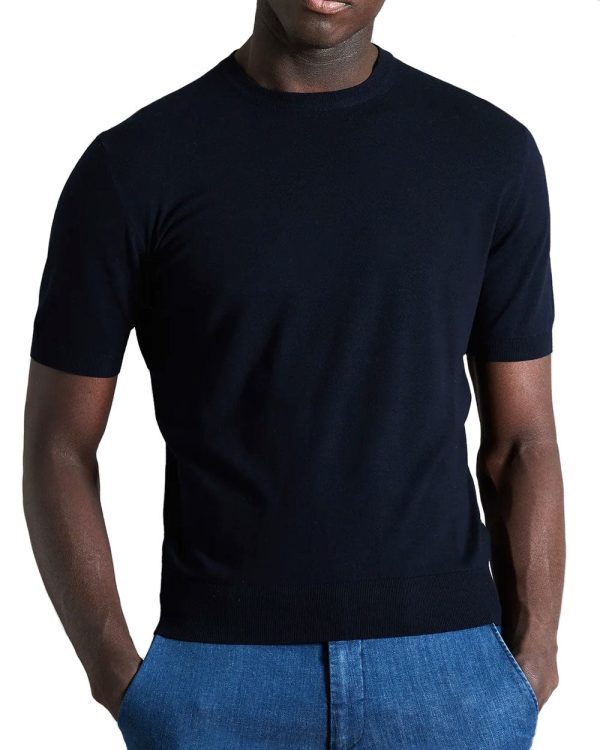 Short Sleeve Navy Crewneck Shirt Discount