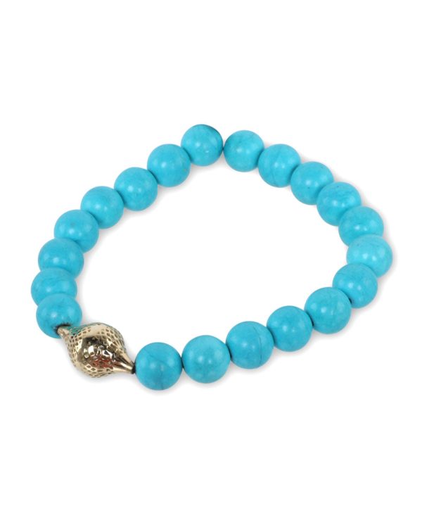 Turquoise Beaded Stretch Bracelet For Discount