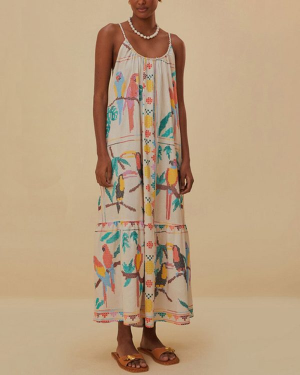 Bird Scarf Maxi Dress Online Sale