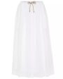 White Gauze Drawstring Midi Skirt Fashion