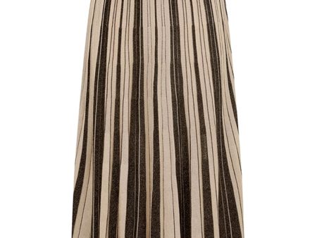 Black and Gold Metallic Stripe Story Skirt Online