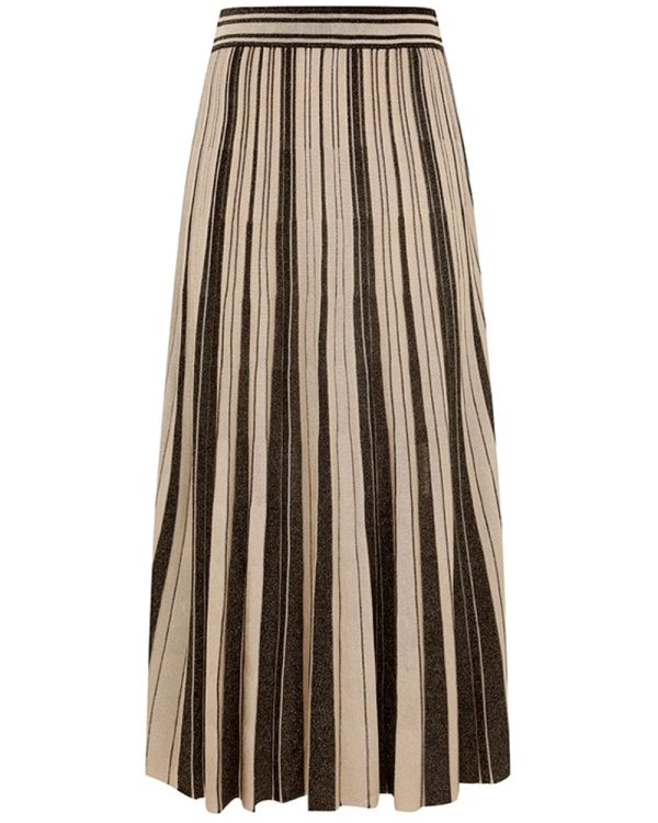 Black and Gold Metallic Stripe Story Skirt Online