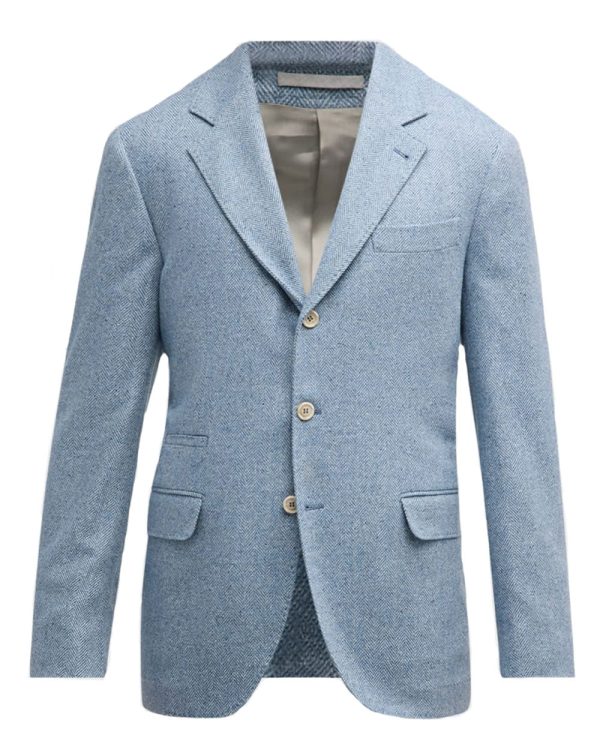 Blue Herringbone Sportcoat Cheap