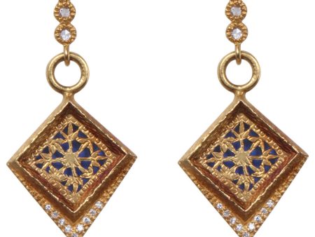 Thewa Blue Glass Earrings Online Sale