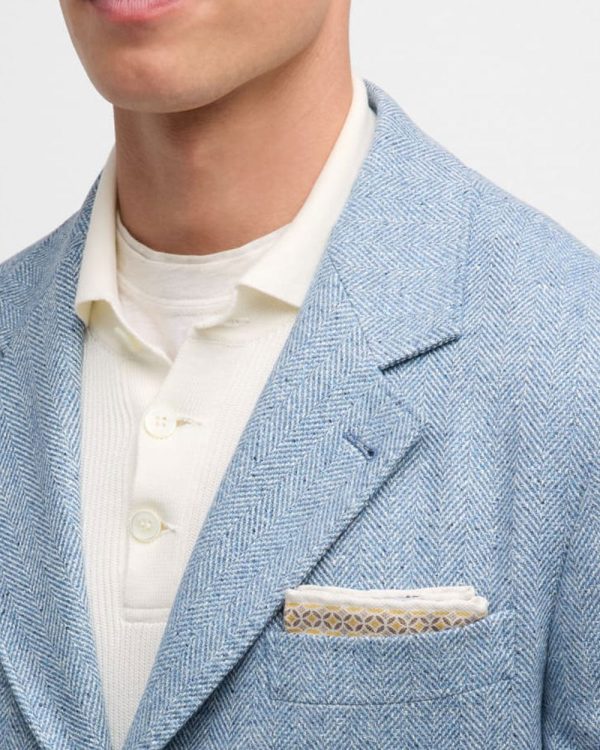 Blue Herringbone Sportcoat Cheap