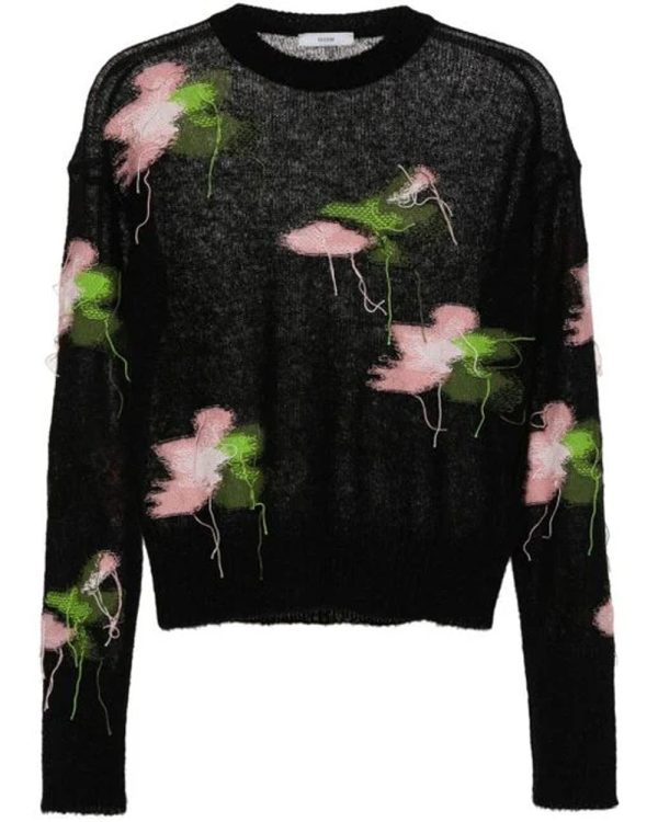 Black and Pink Intarsia Sweater Sale