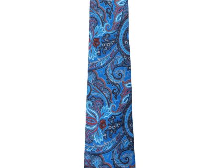 Bright Blue Paisley Tie For Sale