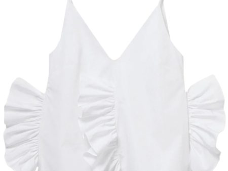 White Slip Frill Top Cheap