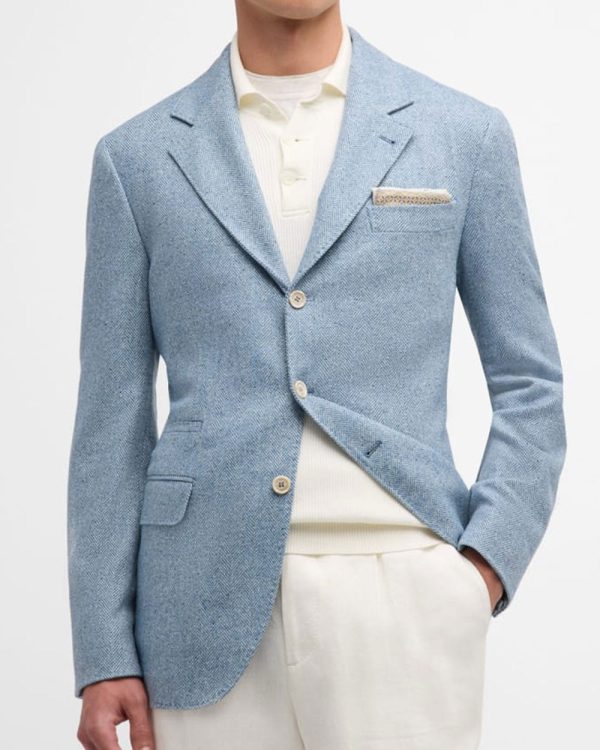 Blue Herringbone Sportcoat Cheap