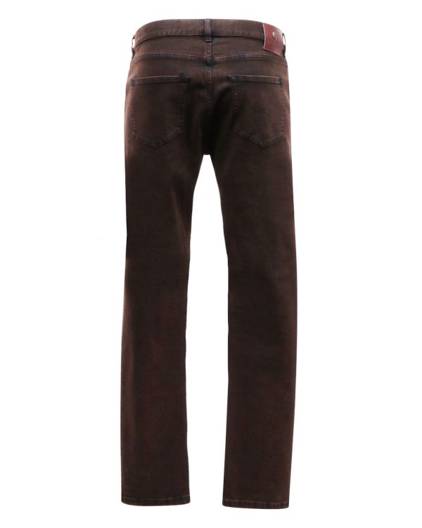 Dark Brown Denim 5 Pocket Pant Hot on Sale