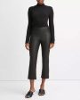 Black Stretch Leather Cropped Flare Supply