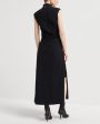 Black Mockneck Drape Jersey Dress Fashion