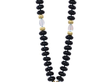 Black Onyx and Rainbow Moonstone Scarab Pendant Necklace Online Hot Sale