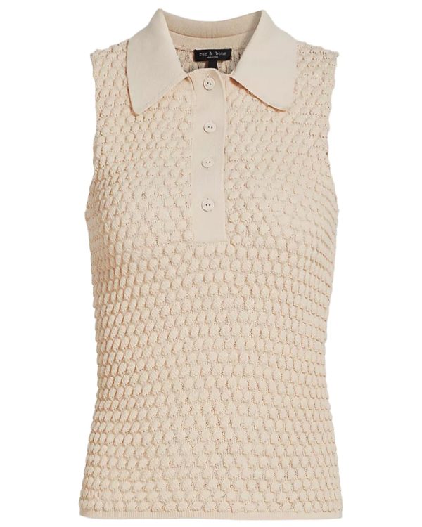 Beige Sleeveless Georgia Polo Sale