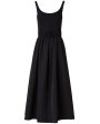 Black Taffeta Scoop Neck Midi Dress For Discount