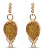 Thewa Yellow Glass Teardrop Earrings Online Sale