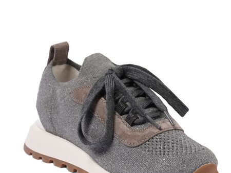 Knit Lurex Runner in Grey For Cheap