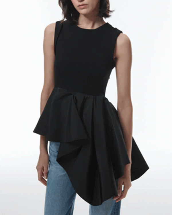 Black Aphrodite Peplum Top Fashion