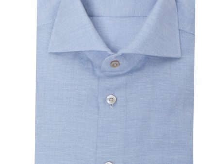 Sky Blue Textured Sportshirt on Sale