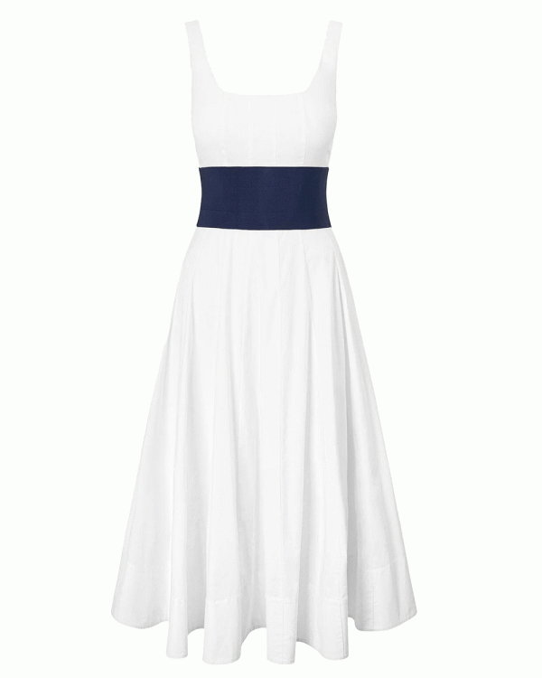 White and Navy Rig Dress Sale