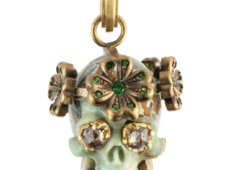 Turquoise Clover Skull Pendant For Cheap