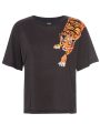 Washed Black Scratching Tiger Tee Hot on Sale