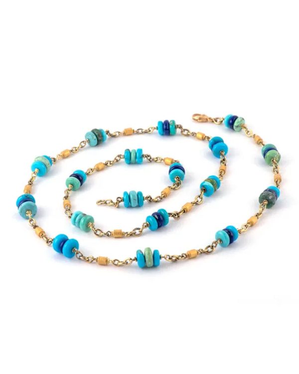 Turquoise and Lapis Beaded Necklace Online