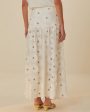 White Daisy Maxi Skirt For Discount