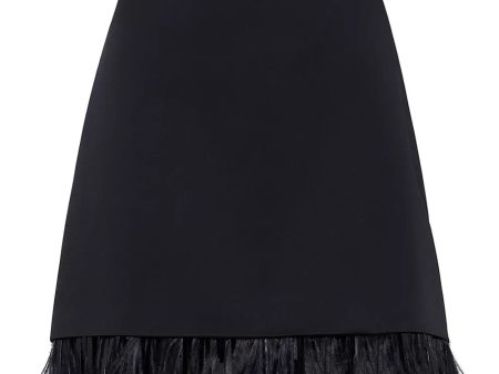 Black Feather Cady Mini Skirt on Sale