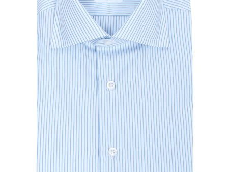 Aqua and Blue Mini Stripe Dress Shirt on Sale