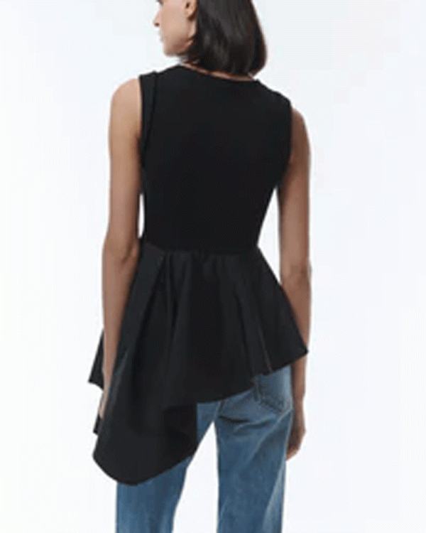 Black Aphrodite Peplum Top Fashion