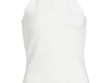 White Irina High Neck Tank Top Fashion