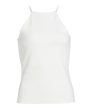 White Irina High Neck Tank Top Fashion