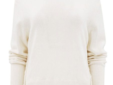 Almond Fenton Crewneck Fringe Sweater on Sale