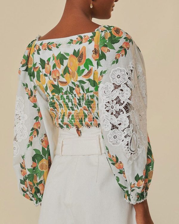 Off White Papaya Salad Blouse Discount