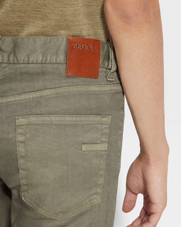 5 Pocket Pant in Olive on Sale