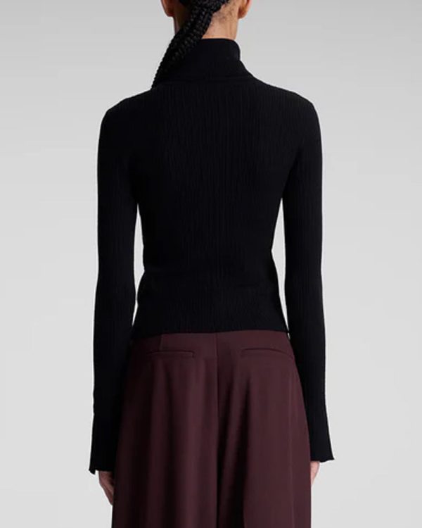 Black Jett Cable Knit Turtleneck Online Hot Sale