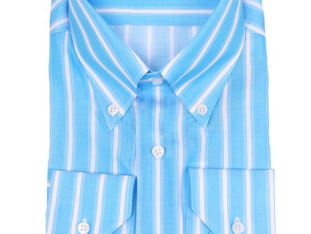 Sky Blue and White Striped Boston Sportshirt Online