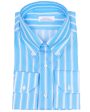 Sky Blue and White Striped Boston Sportshirt Online