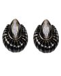 Black Enamel Door Knocker Earrings Sale