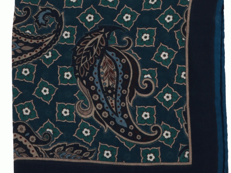 Blue Paisley Pocket Square Online Sale