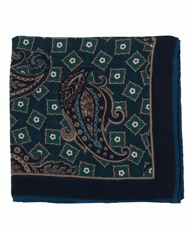 Blue Paisley Pocket Square Online Sale