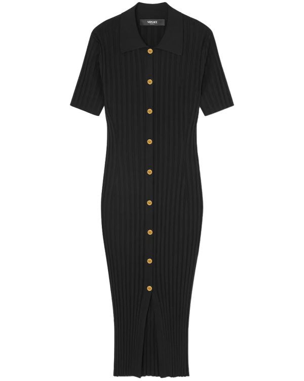 Black Ribbed Midi Dress Online