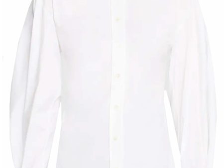 White Monili Cuff Button Up Shirt Cheap