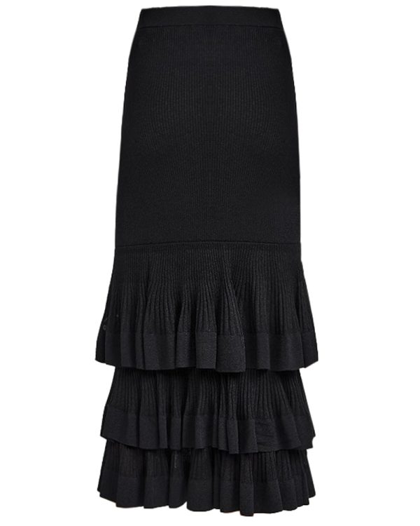 Black Story Ruffle Skirt Fashion