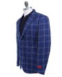 Bright Blue Plaid Sportcoat For Cheap