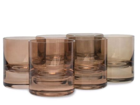 Rocks Glasses 6-Piece Set in Amber Smoke Supply