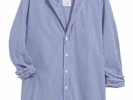 Thin Navy Stripe Eileen Button Up Shirt Online