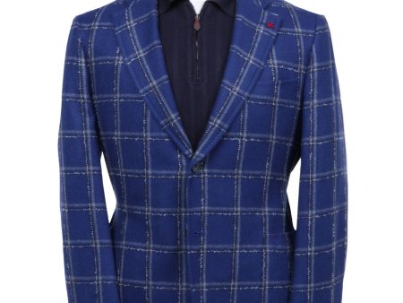 Bright Blue Plaid Sportcoat For Cheap